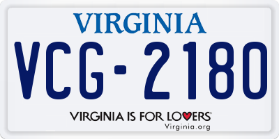 VA license plate VCG2180