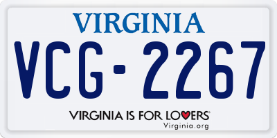VA license plate VCG2267