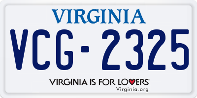 VA license plate VCG2325