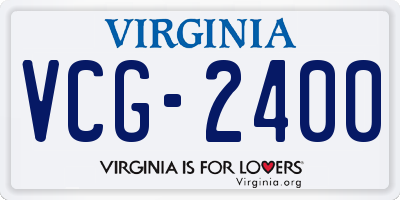 VA license plate VCG2400