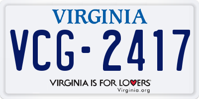 VA license plate VCG2417