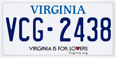 VA license plate VCG2438