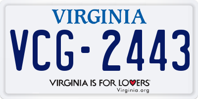 VA license plate VCG2443