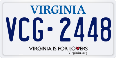 VA license plate VCG2448