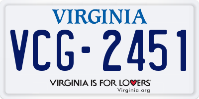 VA license plate VCG2451