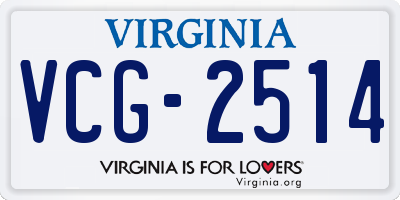 VA license plate VCG2514