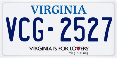 VA license plate VCG2527