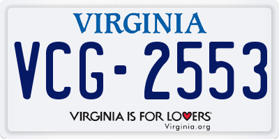 VA license plate VCG2553