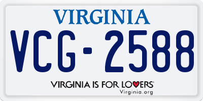 VA license plate VCG2588