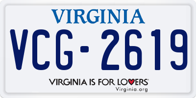 VA license plate VCG2619