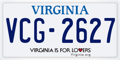 VA license plate VCG2627