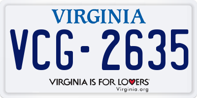 VA license plate VCG2635