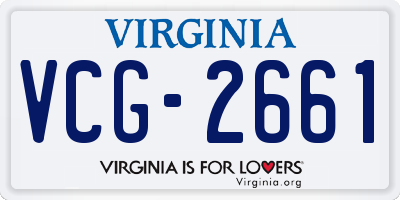 VA license plate VCG2661