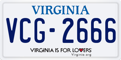VA license plate VCG2666