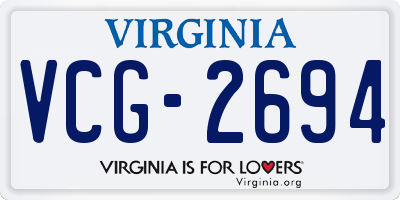 VA license plate VCG2694