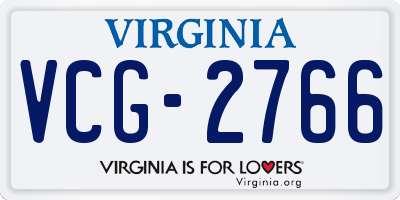 VA license plate VCG2766