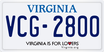 VA license plate VCG2800