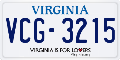 VA license plate VCG3215