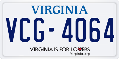 VA license plate VCG4064