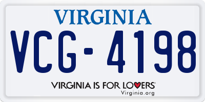 VA license plate VCG4198