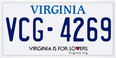 VA license plate VCG4269