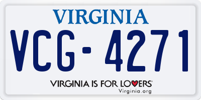 VA license plate VCG4271