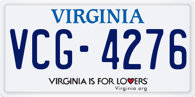 VA license plate VCG4276