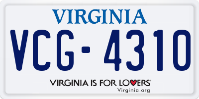VA license plate VCG4310