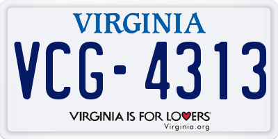 VA license plate VCG4313