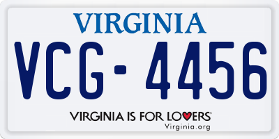VA license plate VCG4456