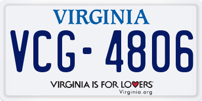 VA license plate VCG4806