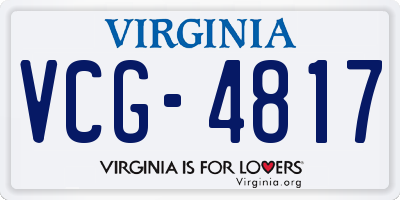 VA license plate VCG4817