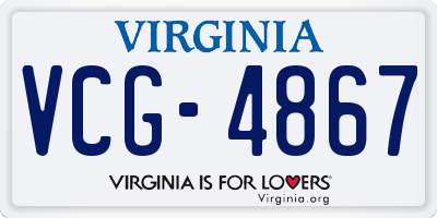 VA license plate VCG4867