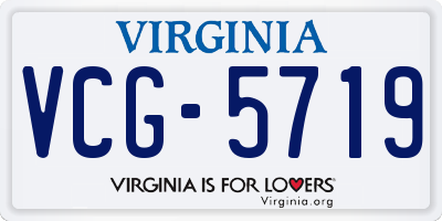 VA license plate VCG5719