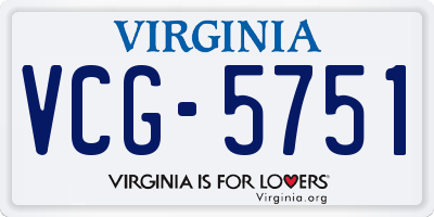 VA license plate VCG5751