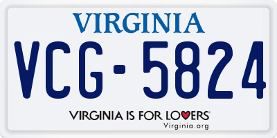 VA license plate VCG5824