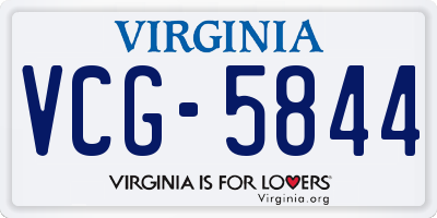 VA license plate VCG5844