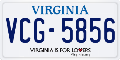 VA license plate VCG5856