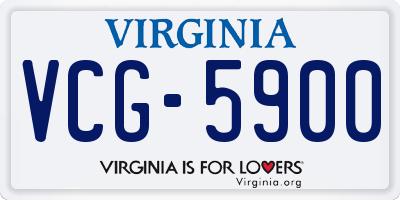 VA license plate VCG5900