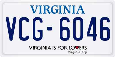 VA license plate VCG6046