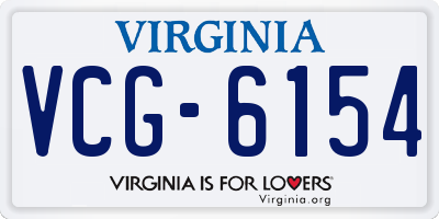 VA license plate VCG6154