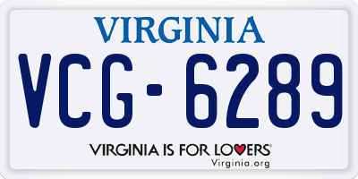 VA license plate VCG6289