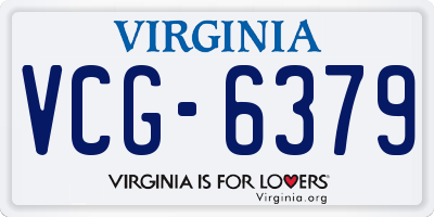 VA license plate VCG6379