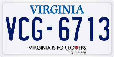 VA license plate VCG6713