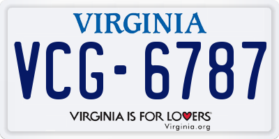 VA license plate VCG6787