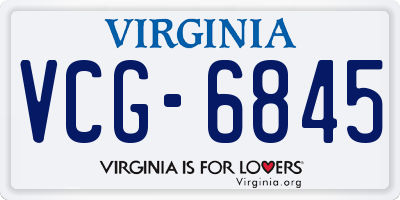 VA license plate VCG6845