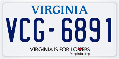 VA license plate VCG6891