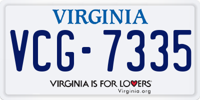 VA license plate VCG7335