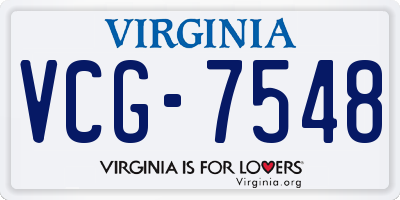 VA license plate VCG7548