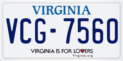 VA license plate VCG7560